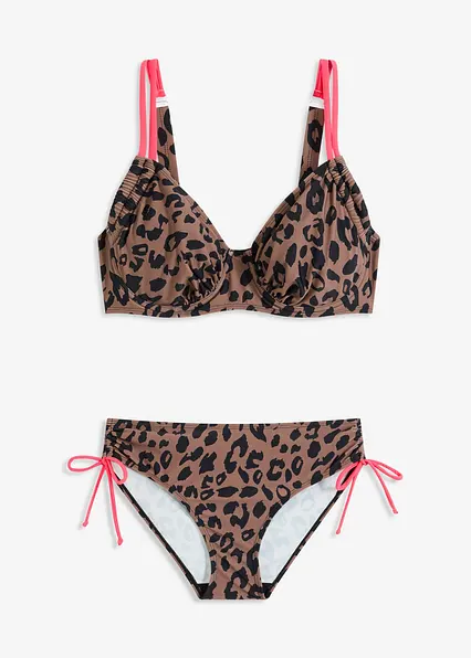 Bügel-Bikini mit Bindebändern (2-tlg.Set) in braun von vorne - bonprix