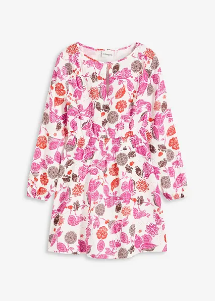 Minikleid aus Musselin in weiß von vorne - bonprix
