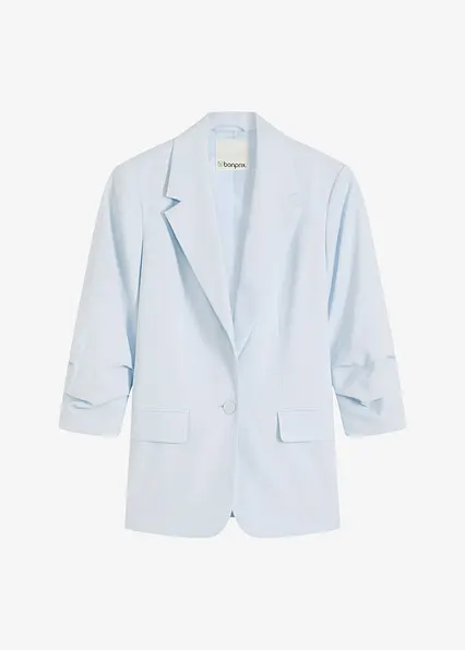 Lockerer 3/4-Arm-Blazer aus Viskose in blau von vorne - bonprix