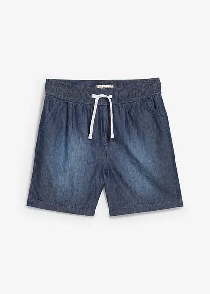 Jeans-Schlupf-Shorts, Regular Fit aus Bio Baumwolle in blau von vorne - bonprix