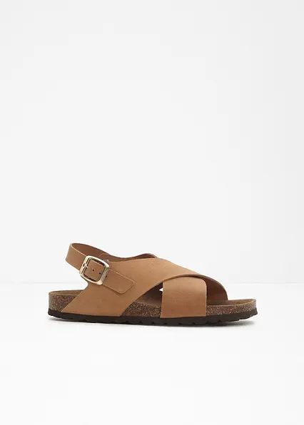 Sandalen aus Leder in braun - bonprix
