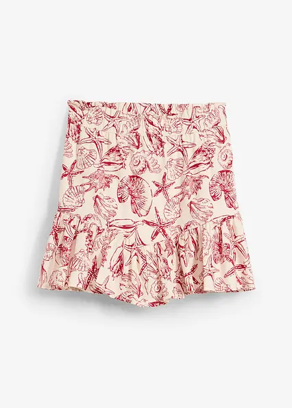 Minirock aus reiner Baumwolle in weiß von vorne - bonprix