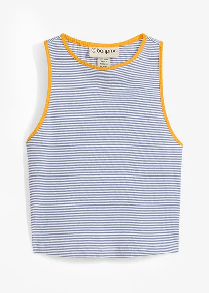 Tanktop aus reiner Bio-Baumwolle in weiß von vorne - bonprix