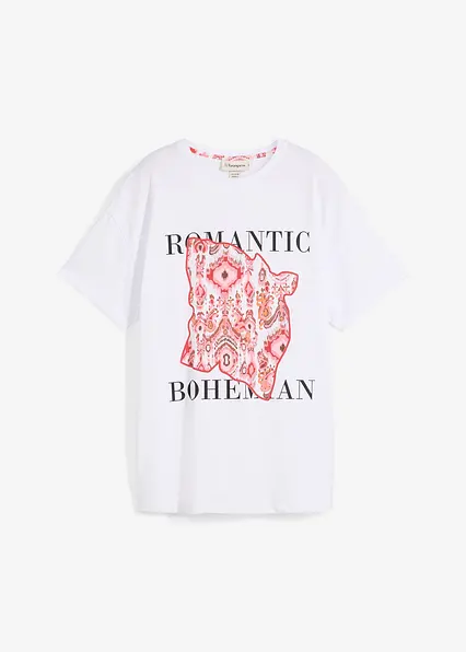 T-Shirt aus reiner Baumwolle in weiß von vorne - bonprix