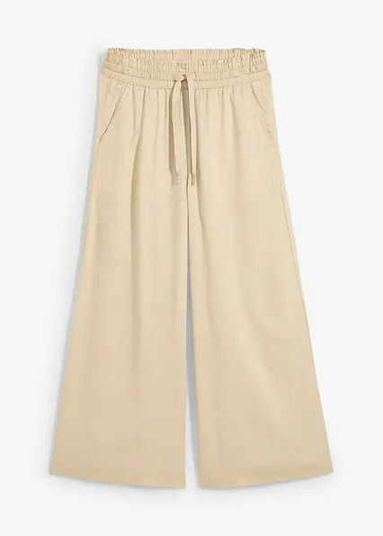 7/8- Schlupfhose aus Lyocell in beige von vorne - bonprix