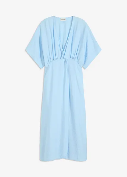 Tunika-Kleid aus Crinkle in blau von vorne - bonprix