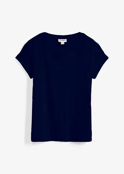 Boxy-Shirt in schwarz von vorne - bonprix