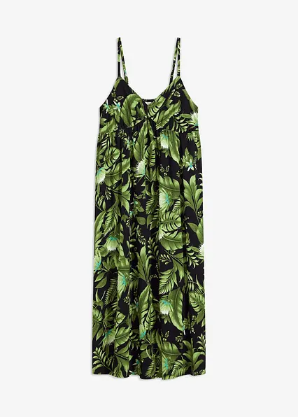 bedrucktes Trägerkleid in schwarz von vorne - bonprix