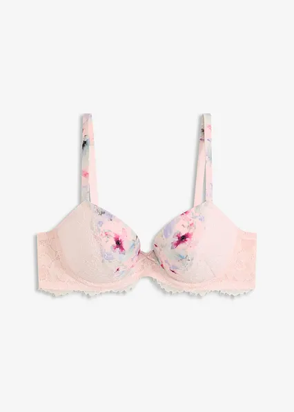 Schalen-BH aus glänzendem Material in rosa von vorne - bonprix