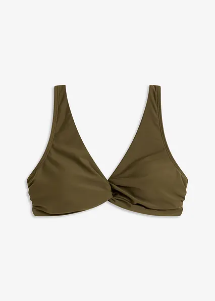 Bustier-Bikinioberteil mit Twistdetail in grün von vorne - bonprix