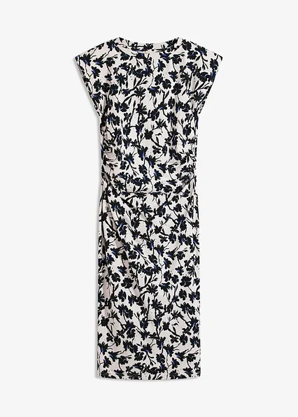 Kleid mit Raffungen in weiß von vorne - bonprix