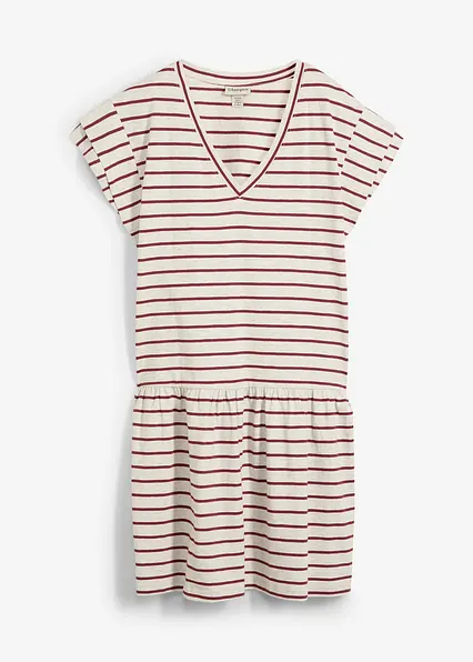 Shirtkleid aus reiner Baumwolle in beige von vorne - bonprix