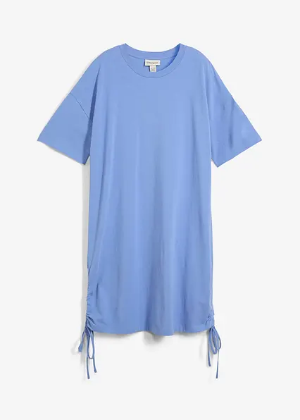 Jerseykleid aus elastischem Baumwoll-Mix in blau von vorne - bonprix