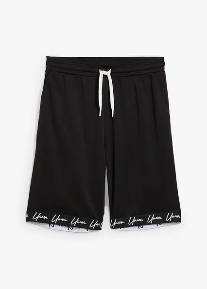 leichte Mesh-Shorts, Loose Fit in schwarz von vorne - bonprix
