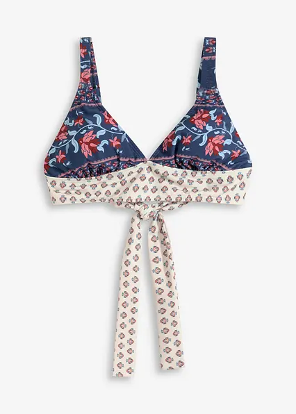 Bikinioberteil mit breitem Bund in blau von vorne - bonprix