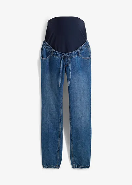 Umstands-Denimjogger aus Bio-Baumwolle in blau von vorne - bonprix