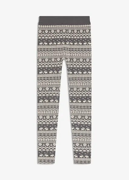 Thermo-Leggings mit recyceltem Polyester in grau von vorne - bonprix