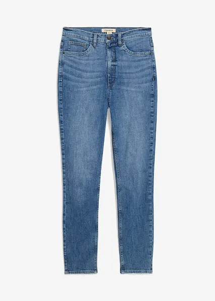 Skinny-Jeans High Waist, Cropped in blau von vorne - bonprix