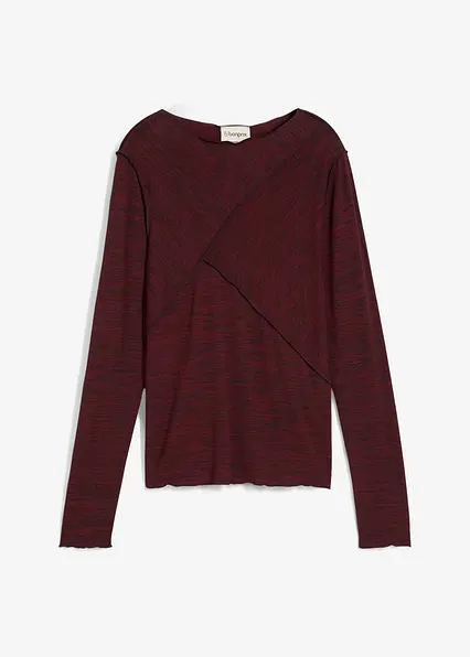 Langarmshirt aus softem Viskose-Mix in rot von vorne - bonprix