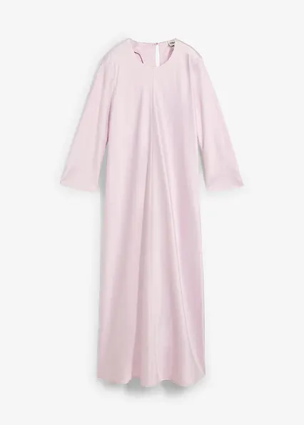 Midikleid aus glänzendem Satin in lila von vorne - bonprix