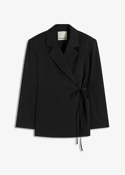Oversize-Blazer in schwarz von vorne - bonprix
