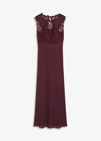 Maxikleid mit Spitze in braun von vorne - bonprix