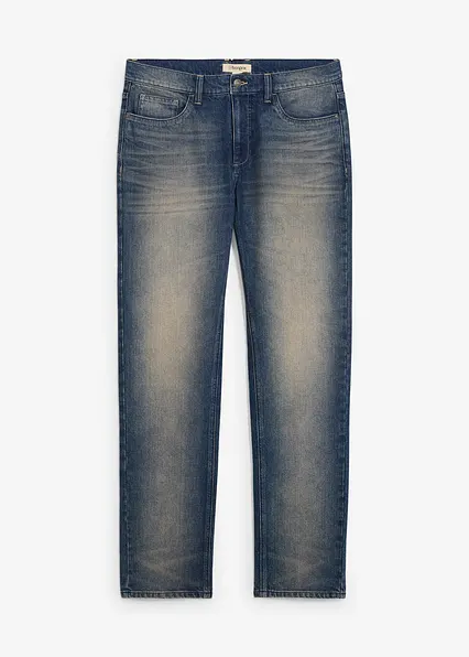 Regular Fit Stretch-Jeans, Straight in blau von vorne - bonprix