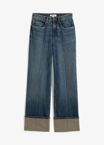 Straight-Jeans High Waist in blau von vorne - bonprix