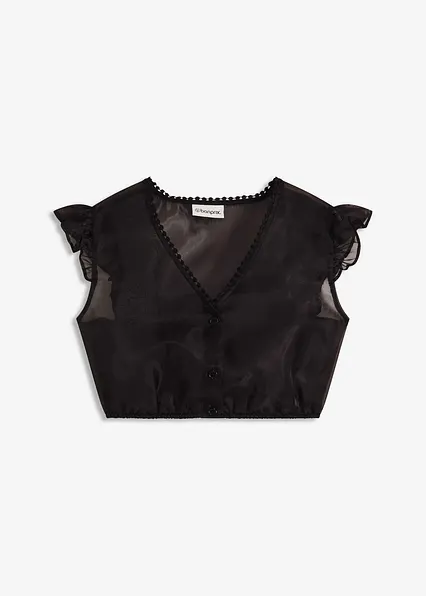 Dirndlbluse in schwarz von vorne - bonprix