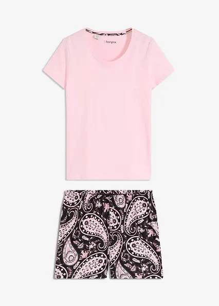 Shorty aus reiner Bio-Baumwolle in rosa von vorne - bonprix