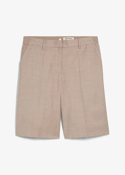 Hosenrock mit Wollanteil in beige von vorne - bonprix