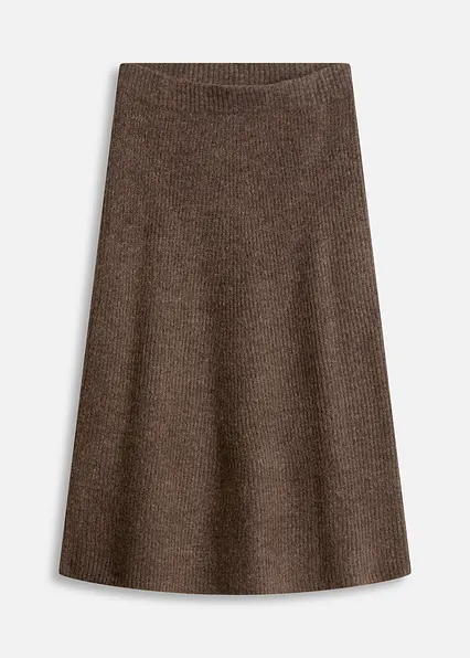 Midi-Strickrock in braun von vorne - bonprix