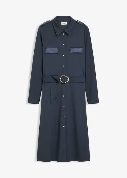 Jerseykleid in blau von vorne - bonprix