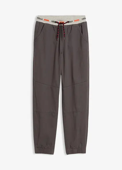 Loose-Fit Thermohose mit Jerseyfutter in grau von vorne - bonprix