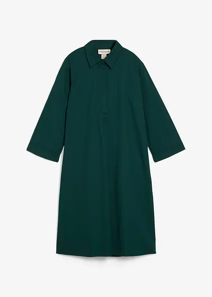 Kleid aus reiner Baumwolle in grün von vorne - bonprix