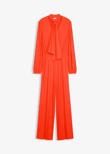 Jumpsuit aus fließendem Viskose-Mix in rot von vorne - bonprix