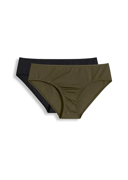 Bikinihose im Doppelpack (2er Pack) in grün von vorne - bonprix