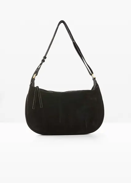 Lederhandtasche in schwarz von vorne - bonprix