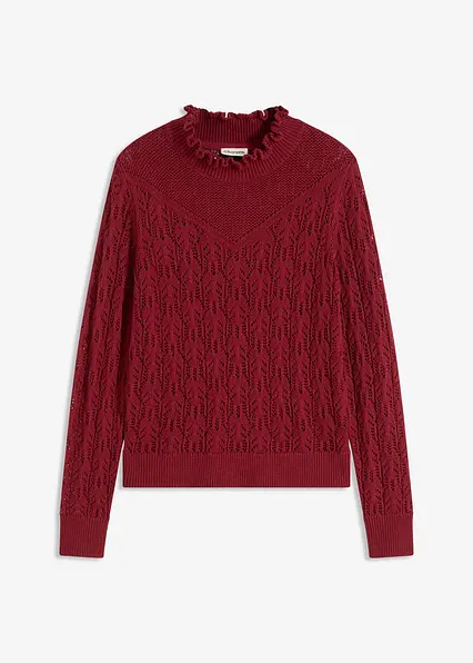 Modernes Pullover im hochwertigen Ajourmuster rot bonprix