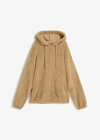 Fleeceshirt aus Teddy in beige von vorne - bonprix
