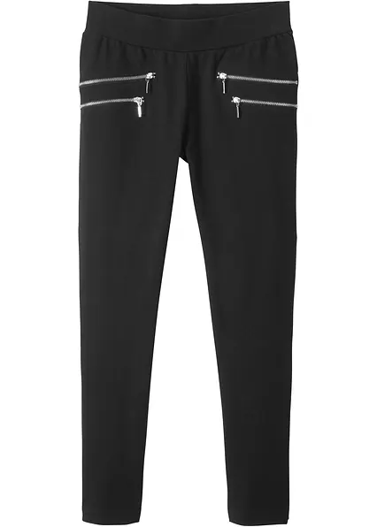 Stretch-Hose aus elastischem Bio-Baumwoll-Mix in schwarz von vorne - bonprix