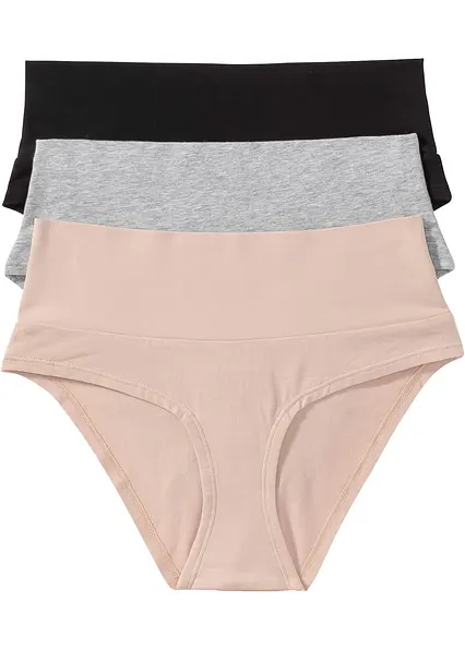 Umstandspanty mit Bio-Baumwolle (3er Pack) in schwarz - bonprix