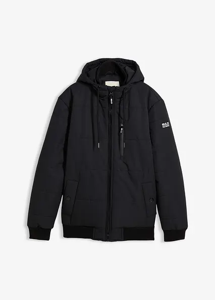 Steppjacke in Blousonform in schwarz von vorne - bonprix