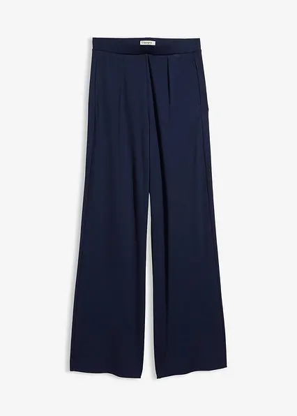 Palazzo-Hose aus bequemen Punto di Roma in blau von vorne - bonprix