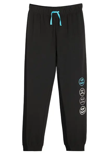 Jogginghose aus weichem Baumwoll-Mix in schwarz von vorne - bonprix