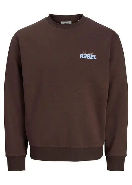 JJ REBEL Sweatshirt aus reiner Baumwolle in braun von vorne - J&J Rebel