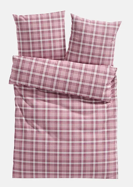 Bettwäsche mit Karos in lila von vorne - bonprix