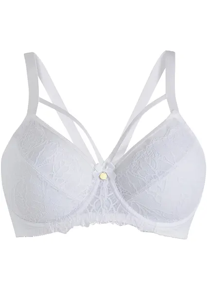 Minimizer-BH mit zarter Spitze in weiß von vorne - bonprix