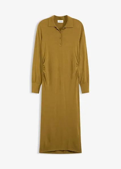 Strickkleid aus softem Viskose-Mix in grün von vorne - bonprix