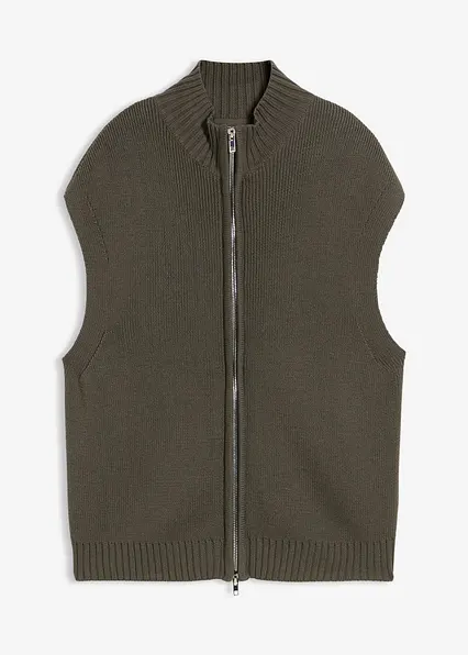 Strick-Weste in grau von vorne - bonprix